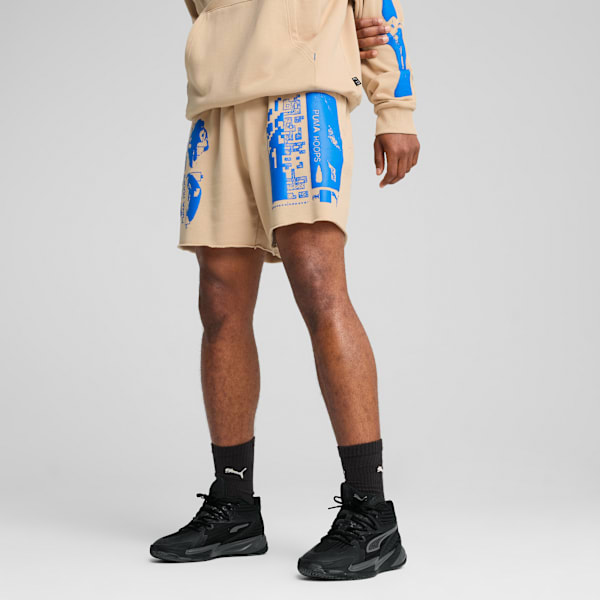Shorts de basquet Ancient Roars Terry unisex, Light Sand, large-ARG