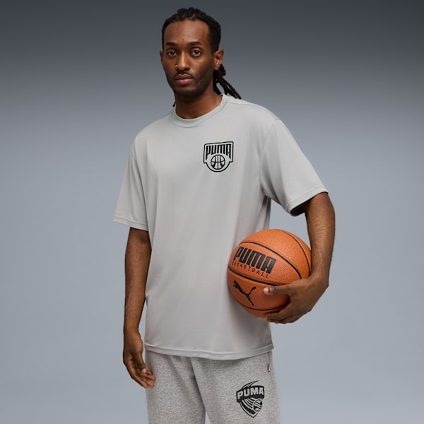 Remera de básquet Posterize para hombre, Gray Echo, large-ARG