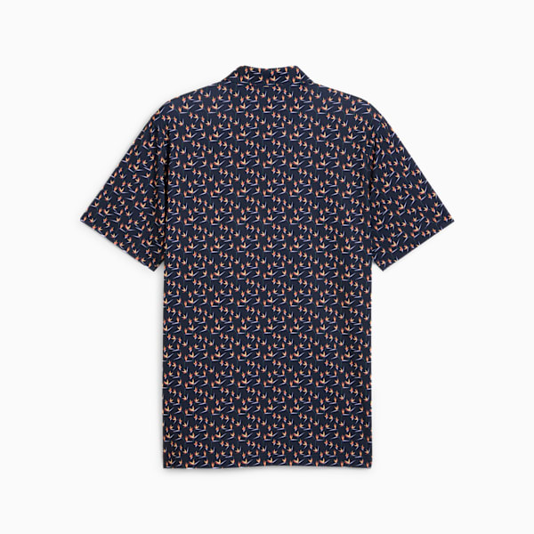 MATTR Paradise Golf Polo Men, Deep Navy-Sunny Yellow, large-ZAF