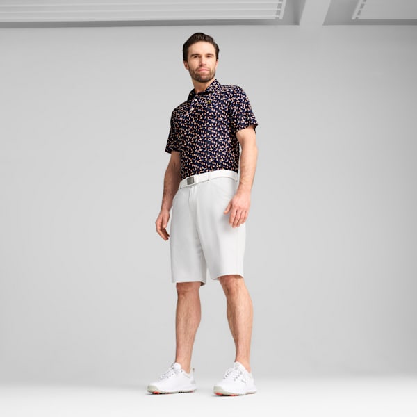 MATTR Paradise Golf Polo Men, Deep Navy-Sunny Yellow, large-ZAF