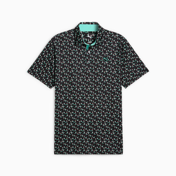 MATTR Paradise Golf Polo Men, PUMA Black-Aquatic, large-ZAF