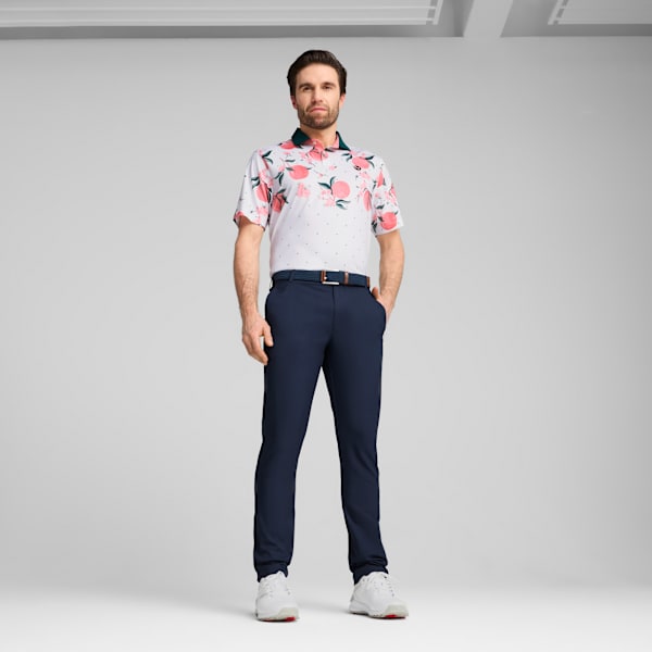 MATTR Freshly Picked Golf Polo Men, White Glow-Pink Fruit, large-ZAF