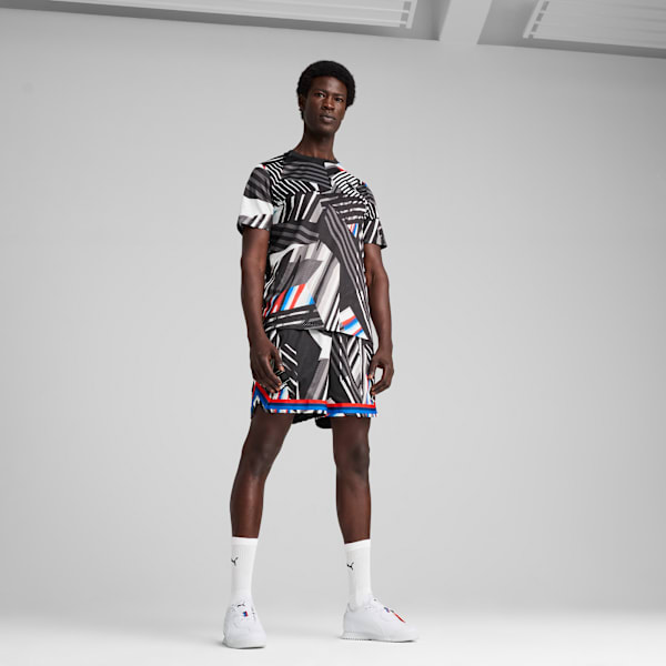 BMW M Motorsport All-over Print Shorts Men, PUMA Black-AOP, large-ZAF