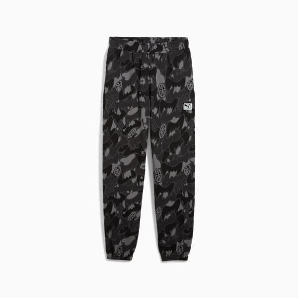 Pants de básquet Dress Code Camo para hombre, PUMA Black-AOP, large-MEX