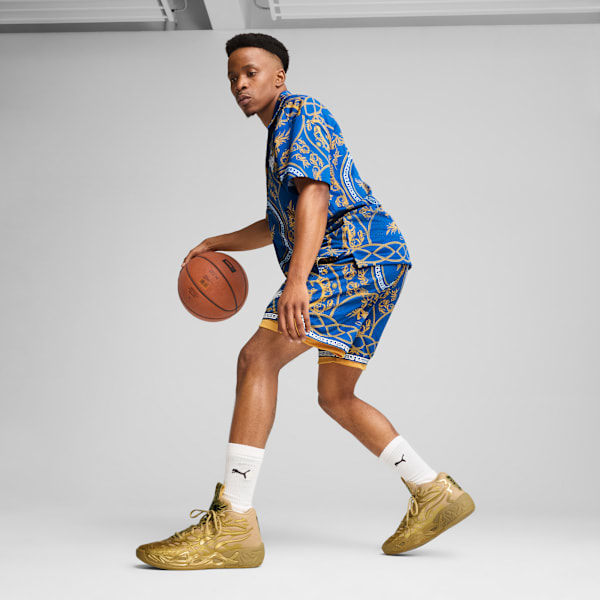 Shorts de básquet Golden para hombre, PUMA Team Royal-AOP, large-ARG