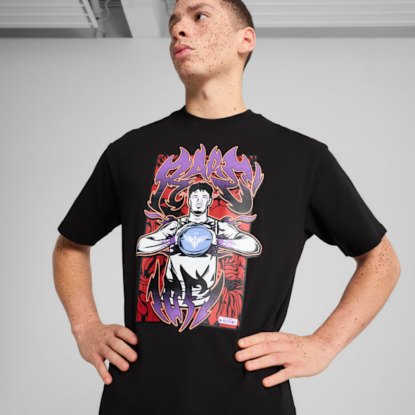 Melo Phoenix Basketball Tee Men, PUMA Black, large-MEX