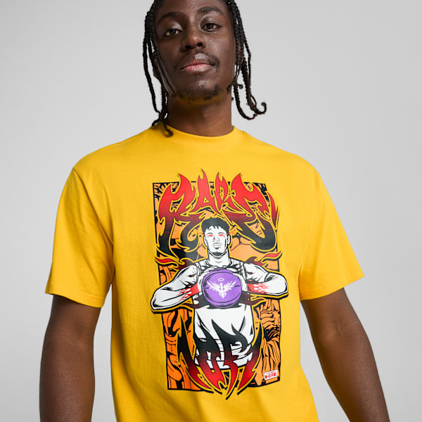 Melo Phoenix Basketball Tee Men, Yellow Sizzle, large-MEX