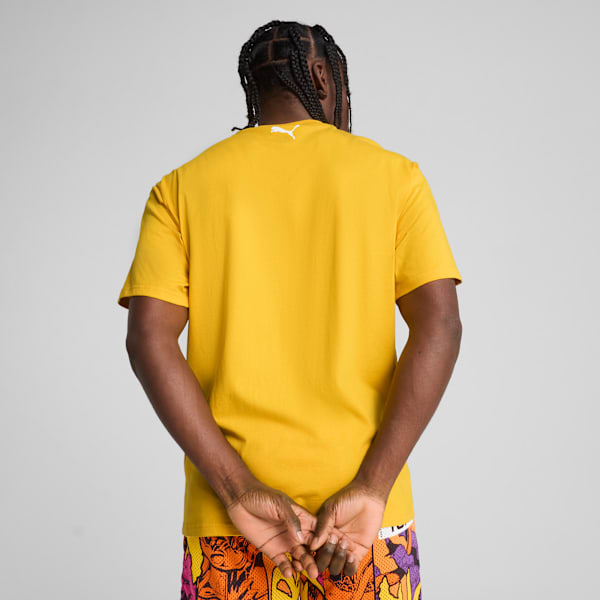 Melo Phoenix Basketball Tee Men, Yellow Sizzle, large-MEX