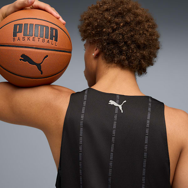 Playera de básquet Melo Alwayz On para hombre, PUMA Black-Team Silver AOP, large-MEX