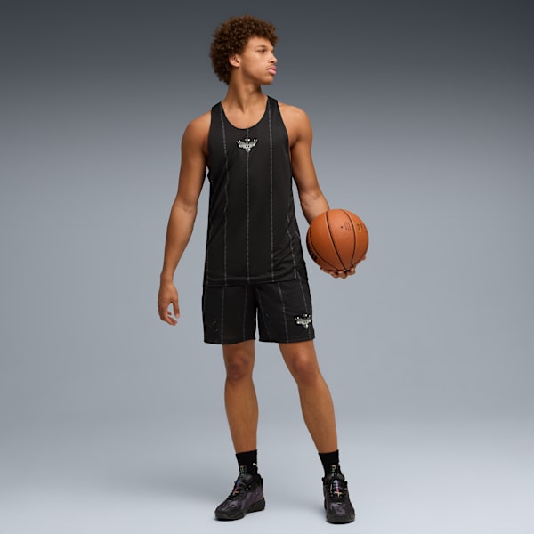 Playera de básquet Melo Alwayz On para hombre, PUMA Black-Team Silver AOP, large-MEX