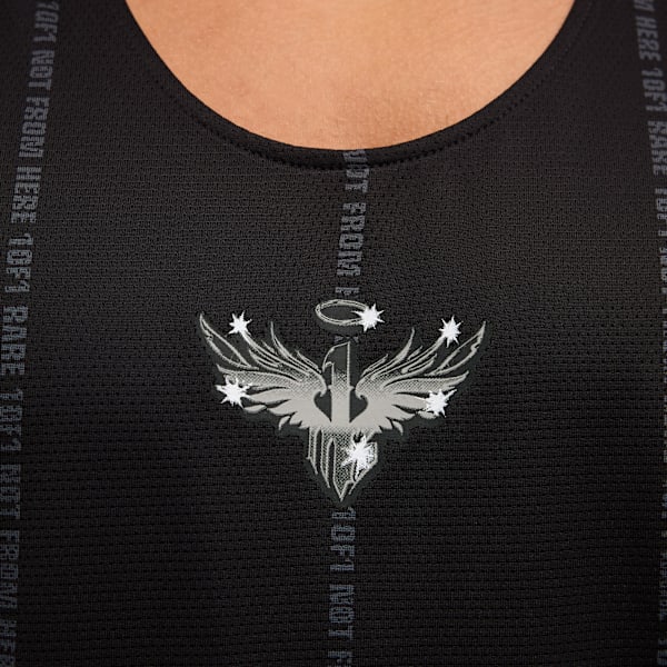 Playera de básquet Melo Alwayz On para hombre, PUMA Black-Team Silver AOP, large-MEX