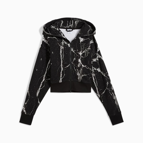 Campera PUMA HOOPS x LAFRANCÉ Written in Chrome para mujer, PUMA Black-Puma White AOP, large-ARG