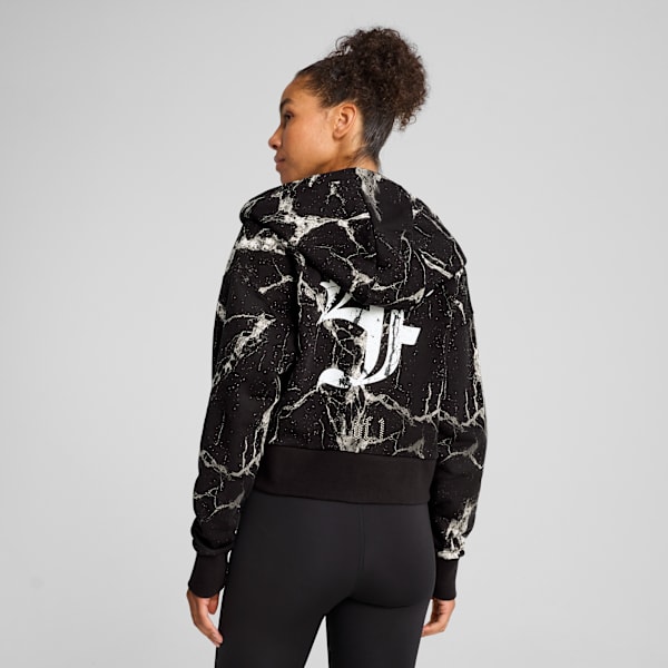 Campera PUMA HOOPS x LAFRANCÉ Written in Chrome para mujer, PUMA Black-Puma White AOP, large-ARG