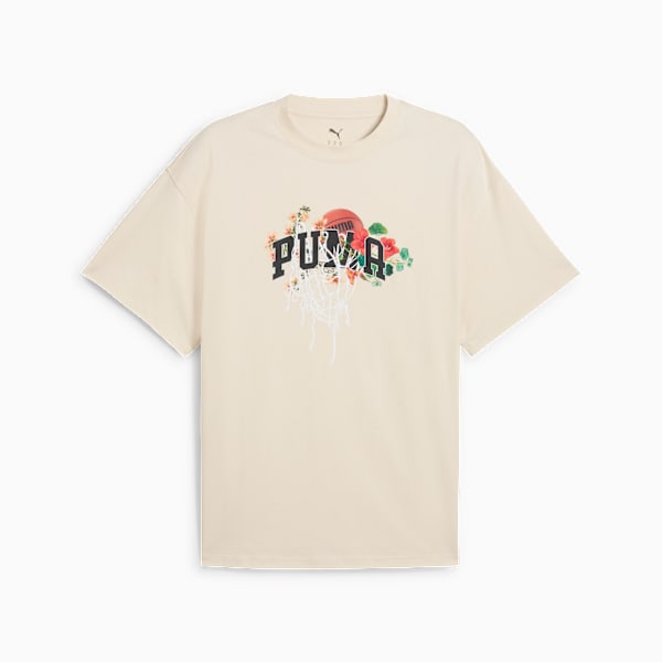 Dunked In Florals Tee I Men, Alpine Snow, large-MEX