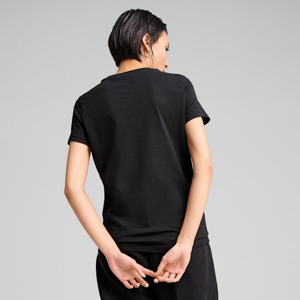 ESS METALLIC No. 1 Logo Tee Women, PUMA Black-metallic gold, large-MEX