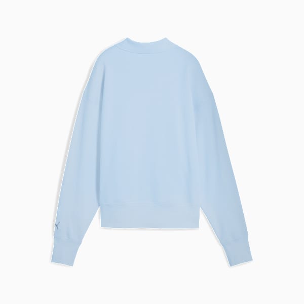 Premium Essentials Oversized Graphic Polo Crew Sweatshirt Women, Haute Tropic, large-ZAF