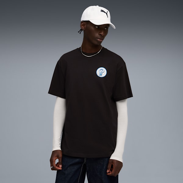 Wardrobe Essentials Sports Legacy Relaxed Tee Men, PUMA Black, large-MEX