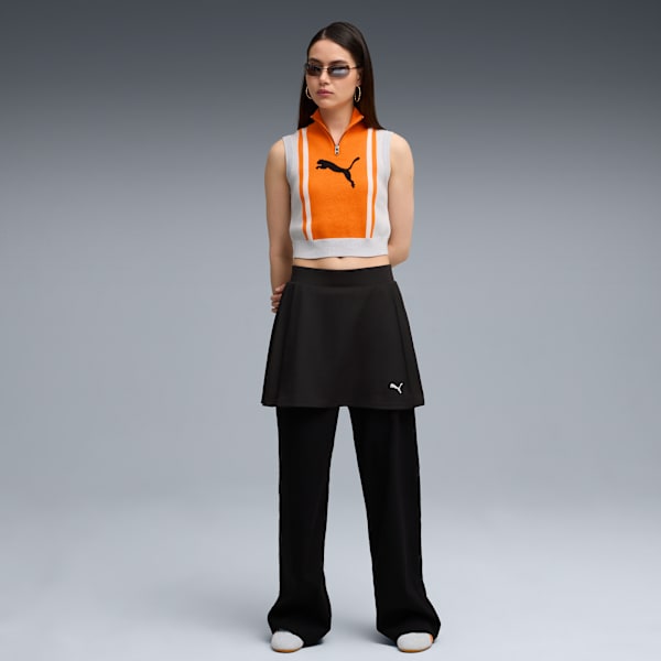 FUTURE.PUMA.ARCHIVE Half-Zip Knitted Tank Women, Silver Mist-Orange Glo, large-MEX