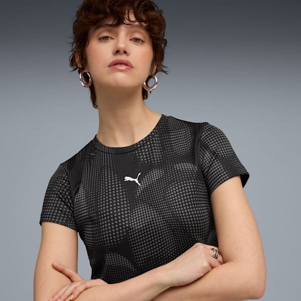 Remera corta estampada DARE TO para mujer, PUMA Black, large-ARG