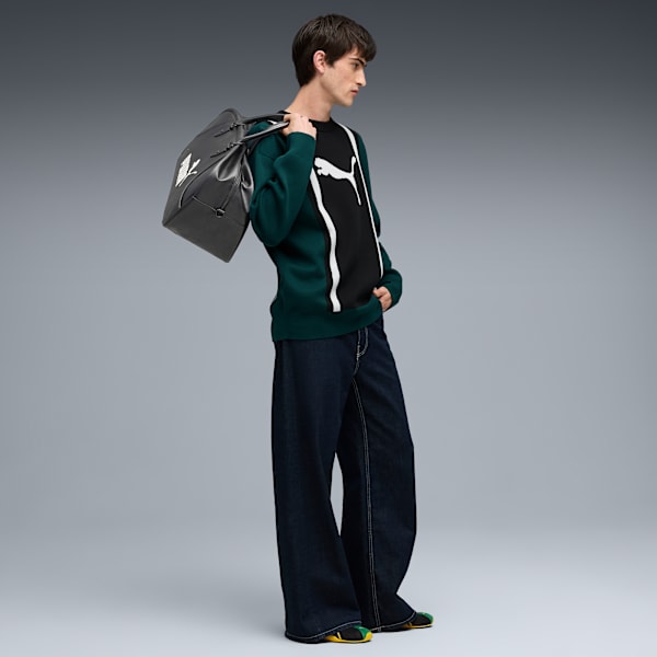 FUTURE.PUMA.ARCHIVE Relaxed Knitted Sweater Unisex, Green Terrain-PUMA Black, large-MEX