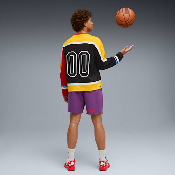 Camiseta de hockey Scoot Lab para hombre, PUMA Black-Yellow Sizzle-For All Time Red, large-ARG