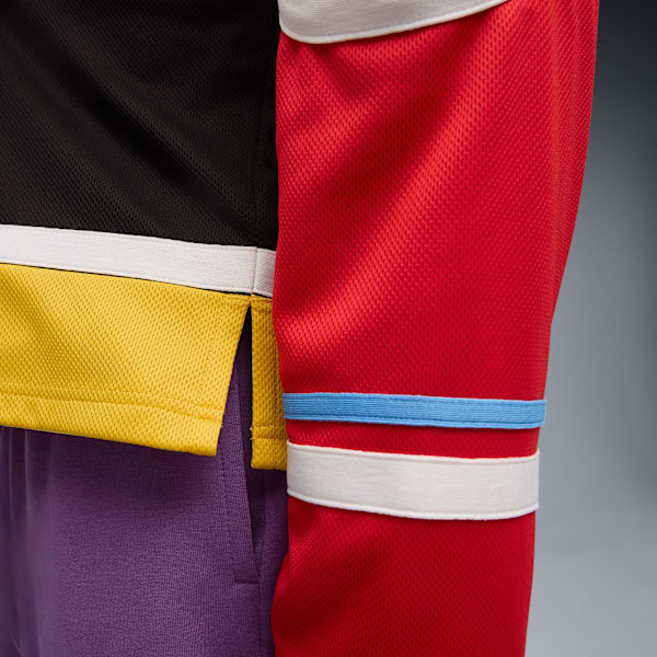 Camiseta de hockey Scoot Lab para hombre, PUMA Black-Yellow Sizzle-For All Time Red, large-ARG