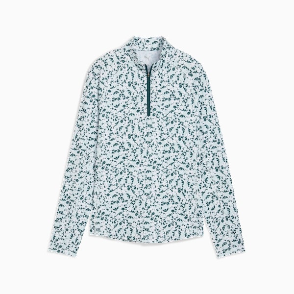 YOU-V Floral Burst Quarter-Zip Golf Top Women, Sea Glass, large-ZAF