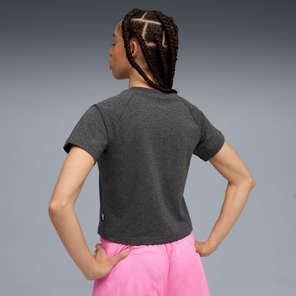 Remera corta Shooting Stars para mujer, Dusky Gray-heather, large-ARG