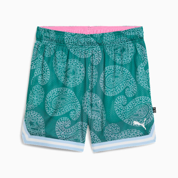 Shorts reversibles Shooting Stars para mujer, Wild Green-Posie Pink, large-ARG