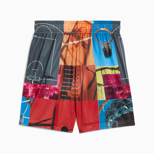 Shorts reversibles Hooptopia para hombre, PUMA Black-CMYK-AOP, large-MEX