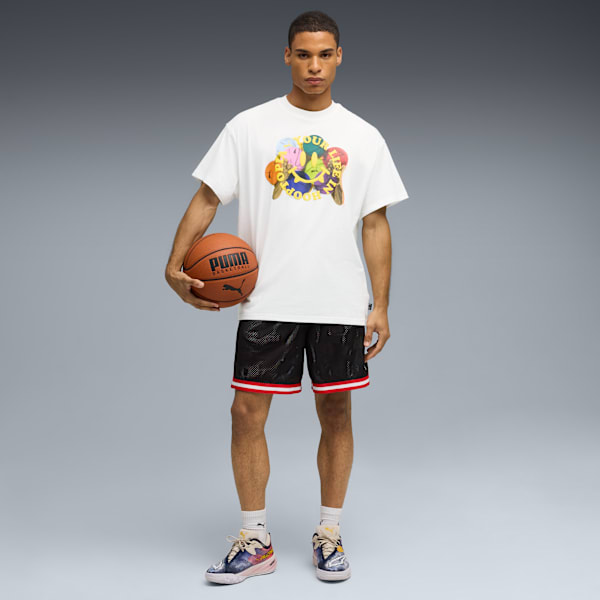 Shorts reversibles Hooptopia para hombre, PUMA Black-CMYK-AOP, large-MEX