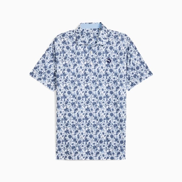 CLOUDSPUN Carmela Floral Golf Polo Men, White Glow-Haute Tropic, large-ZAF