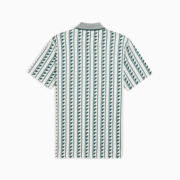 PUMA x REIGNING CHAMP MATTR Golf Polo Men, Warm White-Green Terrain, large-ZAF