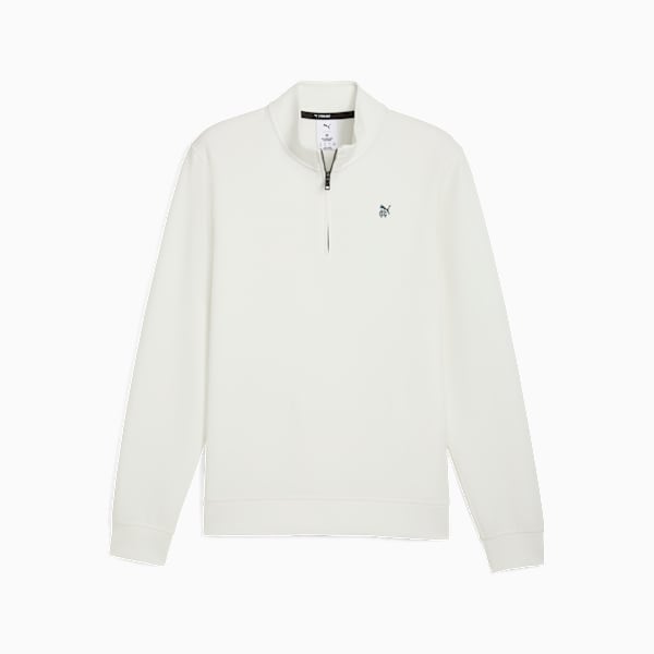 PUMA x REIGNING CHAMP CLOUDSPUN Fleece Quarter-Zip Top Men, Warm White, large-ZAF