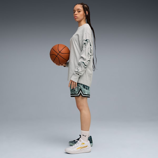 Camiseta de manga larga PUMA HOOPS x HARRY POTTER™ para mujer, Light Gray Heather, large-ARG