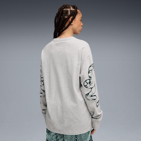 Camiseta de manga larga PUMA HOOPS x HARRY POTTER™ para mujer, Light Gray Heather, large-ARG