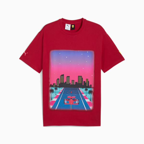 Scuderia Ferrari Miami Graphic Tee Men, Dark Crimson, large-ZAF
