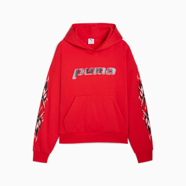 PUMATECH Boxy Fleece Hoodie Men, For All Time Red, large-ZAF