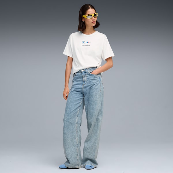 BMW M Motorsport Essentials Logo Tee Women, PUMA White, large-ZAF