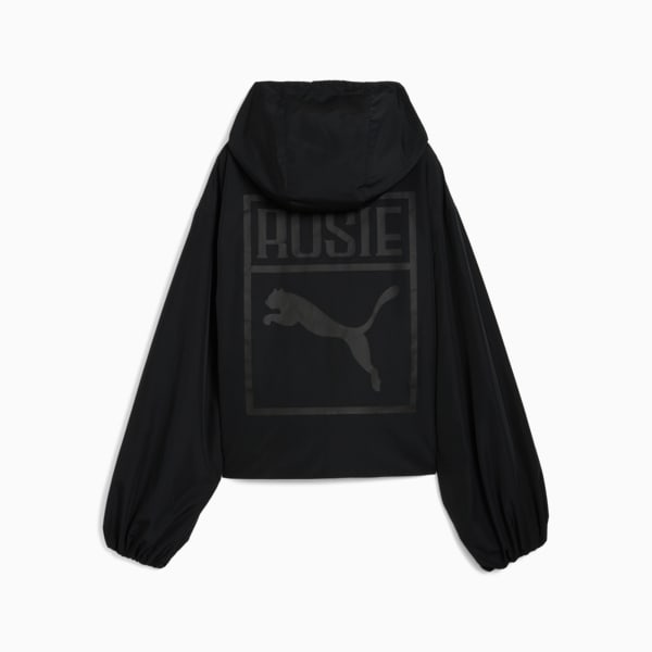 Campera PUMA x ROSÉ de medio cierre y corte extragrande para mujer, PUMA Black, large-ARG