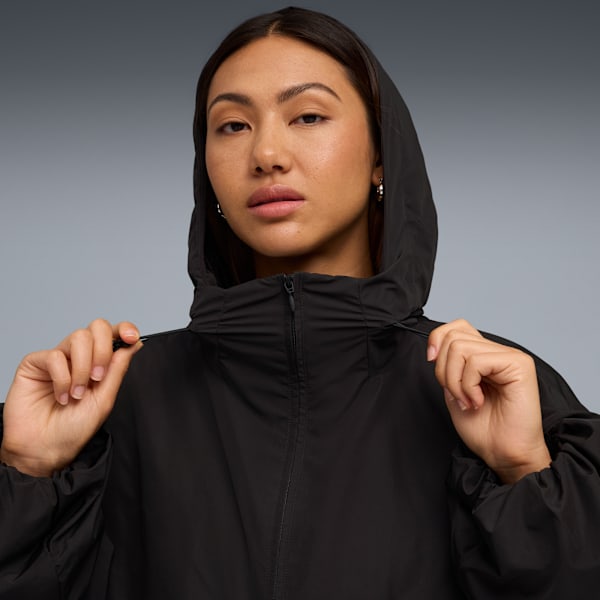 Campera PUMA x ROSÉ de medio cierre y corte extragrande para mujer, PUMA Black, large-ARG