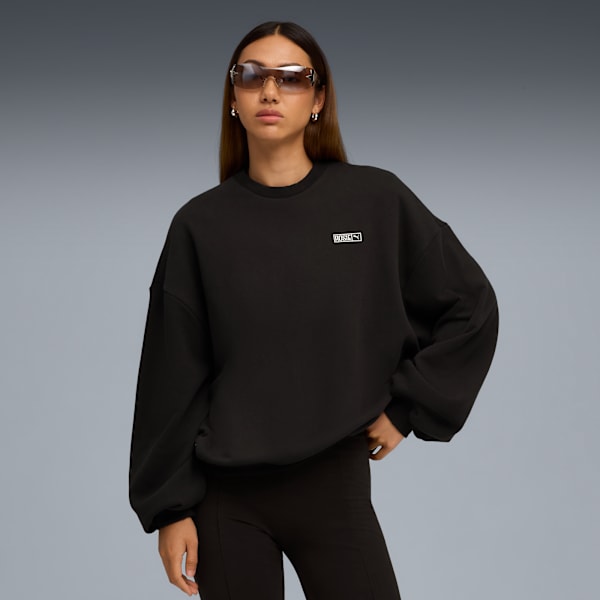 PUMA x ROSÉ Oversized Crew Women, PUMA Black, large-MEX