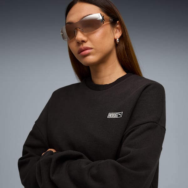 PUMA x ROSÉ Oversized Crew Women, PUMA Black, large-MEX