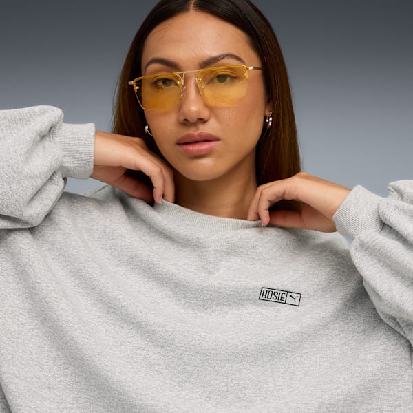 Buzo oversize PUMA x ROSÉ para mujer, Flat Light Gray Heather, large-ARG