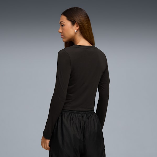 PUMA x ROSÉ Long Sleeve Tee Women, PUMA Black, large-MEX