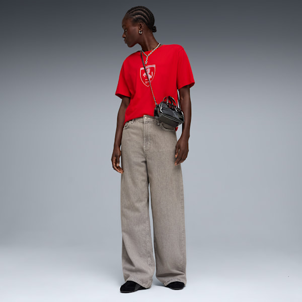 Scuderia Ferrari Tonal Shield Tee Women, Rosso Corsa, large-ZAF