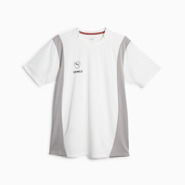Camiseta de fútbol King Pro, PUMA White-Concrete Gray, large-ARG