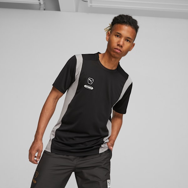 Camiseta de fútbol King Pro, PUMA Black-Concrete Gray, large-ARG