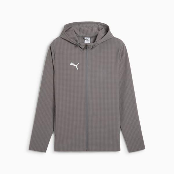 Campera de fútbol teamADDITIONS Softshell+ para hombre, Flat Medium Gray-PUMA Silver, large-ARG