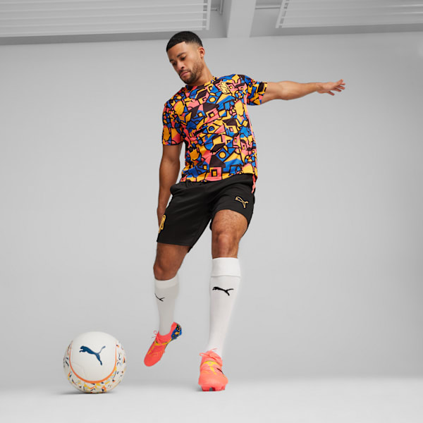 Shorts de fútbol Neymar Jr para hombre, PUMA Black-Sunset Glow, large-ARG